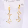 Orecchini di collana Set di gioielli in moda coreana con guscio bianco farfalla a ciondolo a ciondolo per le perle regali in acciaio in acciaio per donne