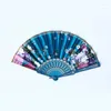 Figurine decorative in stile cinese Veni a mano pieghevole in tessuto Floral Dance Dance Follove Pocket Fans