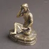 Figurine decorative in ottone vecchia statua cinese Milarepa Buddha Delicate Antique