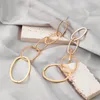 Dangle Earrings Silver Gold Colors Geometric Parts Linked Long Alloy Punk Earring For Women Exaggerated Drop Rock