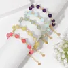 Strand Green Aventurine Stone Bracelet Chalcedony Beads Chain Bracelets For Women Heart Charm Bangles Female Fashion Jewelry Girls