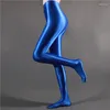 Mulheres meias sexy gliter calceshose llightload luminoso de cintura alta exótica tanques exóticos oleosamente brilhantes leggings de fitness club dança