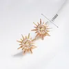 Stud Earrings Ear Piercings Jewelry For Girls Party Wedding Accessories Fashion Gold Color Plated Crystal Women Bijoux Gifts