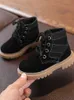 Boots Retro Fashion Children s Boy Desert Suede Leather Lace Up Ankle Rubber Baby Sneakers Toddler Shoes 2023 Autumn 230814