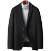 Mäns kostymer Mens Blazer Jacket Casual Autumn Winter Jackets för män 35,1% Wool Coat Löstagbar ner Liner Slim Fit Ropa Hombre