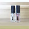 Bouteille en verre carrée de 5 ml avec brosse vide, outil de maquillage transparent, conteneurs de vernis à ongles, bouteille de colle en verre transparent pour échantillon Vqbsq