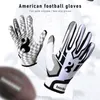 Balls 1 Pair Unisex Outdoor Rugby Gloves Full Finger Anti Slip Silicone Baseball American Football Gloves Adjustable Wristband Gloves 230815