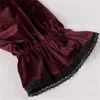 Men's Dress Shirts Vintage Velvet Ruffle Medieval Victorian Blouse Long Sleeve Wine Red Lace Trim Steampunk Vampire Halloween Costume