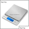 Vägskalor 0 01 1G Precision LCD Digital 500g 1 2 3KG Mini Electronic Grams Weight Nce Scale for Tea Baking SCA Drop Delivery O DHKQS