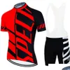 Cycling Jersey Sets Bike Mens Clothing zomer zomer korte mouw mtb pak fiets kleding ropa ciclismo hombre drop levering sporten buiten dhqmx