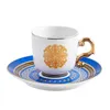 Mugs Exquisite Turkish Ceramic Coffee Cup Saucer Two Piece Espresso Small Three legged Mini 230815