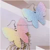 女性のためのレディファッションレザーイヤリングを販売するぶら下がっているシャンデリア豪華なジュエリーステートメント光沢のある蝶のイヤリングジュエルdhvyk