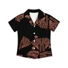 メンズカジュアルシャツポリネシアントライバルトンガンタトゥートンガプリントベビー幼児10代の服ターンダウンターンダウンカラーキッズシャツ男の子のためのシャツ