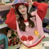 Camisolas femininas Hikigawa Moda chique Mulheres doces fofas 3D Cartoon Animal Sweater OUTONO DIVRAS