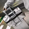 Duffel Bags Silver Sports Bag Lady Luggage Bag in Travel Bags with Tag Duffel Gym Bag Leather Women Yoga Fitness sac de sport Big J230815