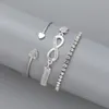 Charmarmband Rhinestone Infinity Armband Men's Women's Jewelry 8 Number Pendant Heart Par For Lover Friend Women Gifts