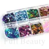 Nail Glitter Mirror Iridescent Art Sequins Holographic Mixed Hexagon Chunky Powder Flakes Sparkly Spangles Manicure LAGB 230814