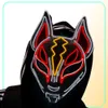 Halloween Cosplay Party LED Light up Mask Colorful Neon Light EL Mask Japanese Anime Fox Mask Glow In The Dark DJ Club Props Y22054170321