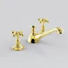 Bathroom Sink Faucets Basin Faucet American Style Mixer Gold & Cold Deck Mounted Chrome 8 Inch 3 Hole Tap