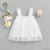 Mädchenkleider Sommerkleid süßer ärmelloser Riemen Tüll Babykleid Erstes Geburtstag Mädchen Party Prinzessin Kleider Baby Mädchen Kleidung R230815