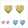 Orecchini per borchie 10x10mm amore cuore cz