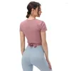 Camicie attive donne palestra rapida secca secca secca blusa anti batterica fitness sport camicia nuda sentenza sportiva da allenamento attivo