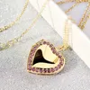 Kedjor 3st/Lot Alloy Rhinestone Heart Floating Locket Necklace For Women Jewelry Birthday Present Mdnen