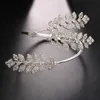 Bracelets de charme Stonefans Jóias de pulseira folhas de folhas de noiva para mulheres Bracelete de casamento requintado Jóias de cristal de cristal 230814