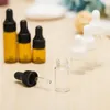 2ML Mini Amber Glass Essential Oil Dropper Bottles Refillable 4 Colors Uovhq