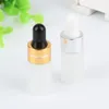 1 2 3 ml Mini translucide verre dépoli compte-gouttes échantillon flacon pot cosmétique huile essentielle bouteille conteneur avec verre eye droppe mfapo