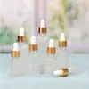 5ml 10ml 15ml 30ml 50ml 100mlフロストガラスドロッパーボトル空の化粧品包装コンテナバイアルエッセンシャルオイルドロップパーピットボトルMxmn