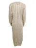 Urban Sexy Dresses Women Sticked Dress Twist Weave Long Sleeve Solid Color Round Neck Club Party Dress 230815
