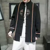 Men's Jackets Men's Contrast Embroidered Tang Suit Top Open Front Jacket Frog Seal 2022 New Neckline Chinese Style Jacket Coat Z230816