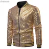 Purple Sequin Varsity Jackets Coats for Men 70s Disco Dance Shiny Glitter Varsity Jacket Nightclub Stage Prom Bomber Jacket Male HKD230815