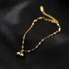 Anklets European and American Style Golden Cherry Stainless Steel Anklet for Women Does Not Fade Small Ball Bell Pendant Anklet Jewelry J230815