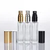 10 ml 1/3oz lång smal parfym Atomizer Square form tom påfyllningsbara klara glas sprayflaskor resesprutor mcuhp