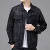 Heren Jackets Men Black denim jas Streetwear Spring herfst Vintage Casual lange mouwen Top Fashion Turndown kraag losse jas Jaqueta Jeans 230814