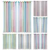 Curtain 100x250CM Romantic Rainbow Color Sheer Curtain Girl Kids Bedroom Full Blackout Window Drapes Hollow Star Curtain Home Decor R230815