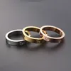 Band Rings Trendy Stainless Steel Rose Gold Color Love Ring for Women Men Couple CZ Crystal Rings Luxury Brand Jewelry Wedding Gift 230815