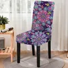 Campa a cadeira Mandala Print Kitchen Cover Capa Seat Removível Protetor anti-incrustante para decoração de banquetes de casamento