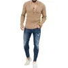 Men's Sweaters Spring And Autumn Simple Solid Color All-match Casual V-neck Long-sleeved Top Latin Dance Practice Clothes
