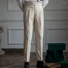 Men's Pants Autumn Winter Men Corduroy Suit Pant Casual British High Waist Office-trousers Dress Trousers Pantalones Hombre