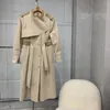 Women's Trench Coats Windbreaker tredimensionell skräddarsydd bälte midja stor kjol design casual mode 2023 Autumn 0308