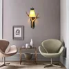 Vägglampa amerikansk landsbygd retro harts perschment lampskärm foajé studie matbord sconce kafé sängen säng hall ledande ljus