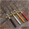 Spinning Rods Portable Pocket Telescopic Mini Fishing Pole Pen Form Foldad Rod Aluminium Alloy Reel 4 Colors Drop Delivery Sports Out Dhncy