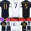 Nieuwe 23 24 VINI JR voetbalshirts RODRYGO BELLINGHAM MODRIC thuis weg 3e voetbalshirt 2023 2024 VALVERDE TCHOUAMENI ALABA Courtois volwassen heren kindertenue uniformen