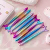 Ballpoint Pens Stationer10-30pcs الجملة Mermaid 0.5mm Ploint Pen Black Ink Ball Ball Pen لطيف