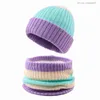 Caps Hats Children boys girls winter hats baby striped hats children's scarves children's thick sets suitable for 0-8 years Z230815