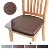 Tampas de assento impermeáveis ​​para a cadeira da sala de jantar tampas removíveis de couro de cozinha de couro PU removível
