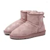 Boots Snow 2023 Winter Female Short Tube Waterproof Non-slip Korean Version Of The Wild Student Leather Shoes